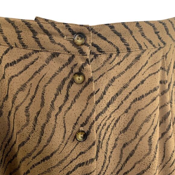 Nygard Collection Skirt Set Size 16 Animal Print Blouse Brown Black Vintage Maxi - Picture 9 of 13
